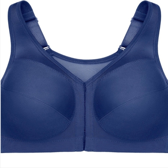 GLAMORIZE WOMENS FULL FIGURE PLUS SIZE 44DD BRA MAGIC LIFT NAVY BLUE NWT